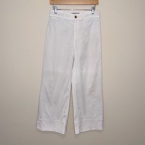 Everlane Sand Khaki Lightweight High Rise Wide Leg Crop Stretch Cotton Pants 4